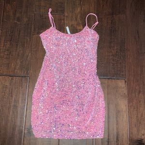 bubblegum pink sequin formal dress!